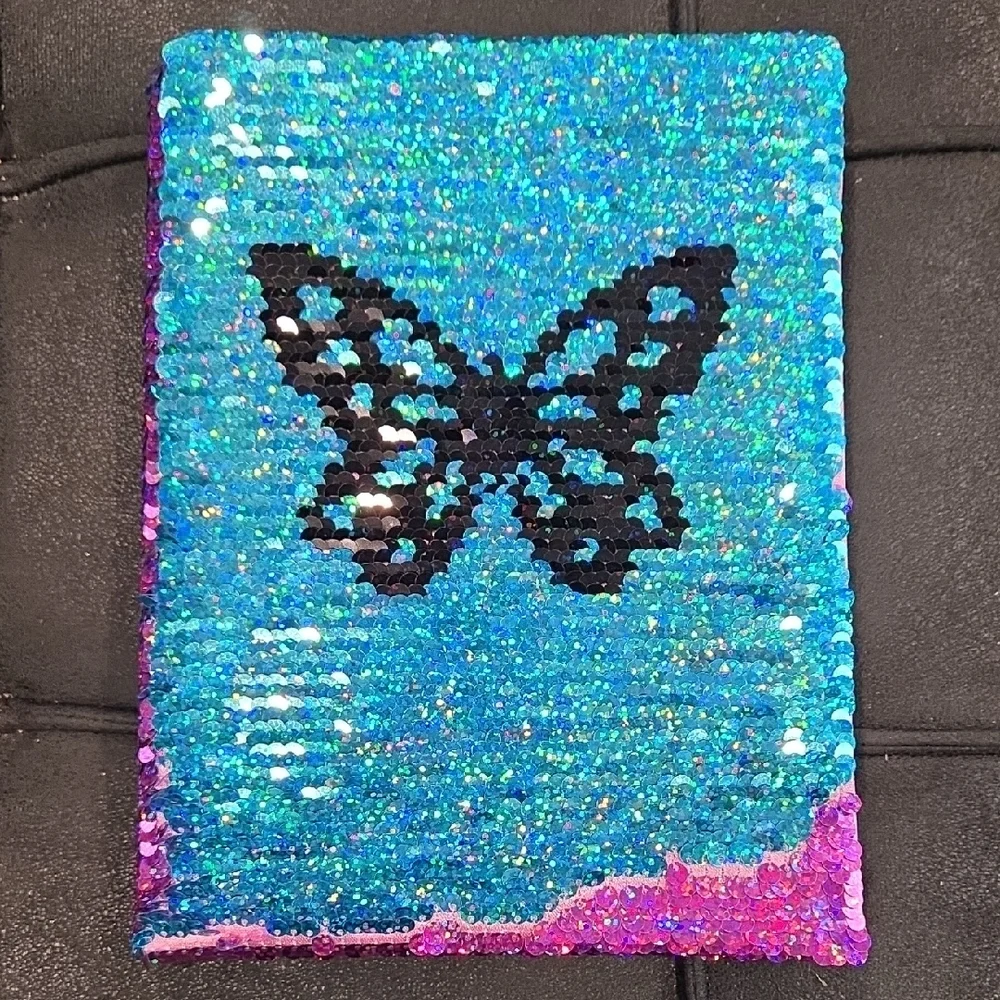 Purple & Blue Reversible Sequin Butterfly Journal
